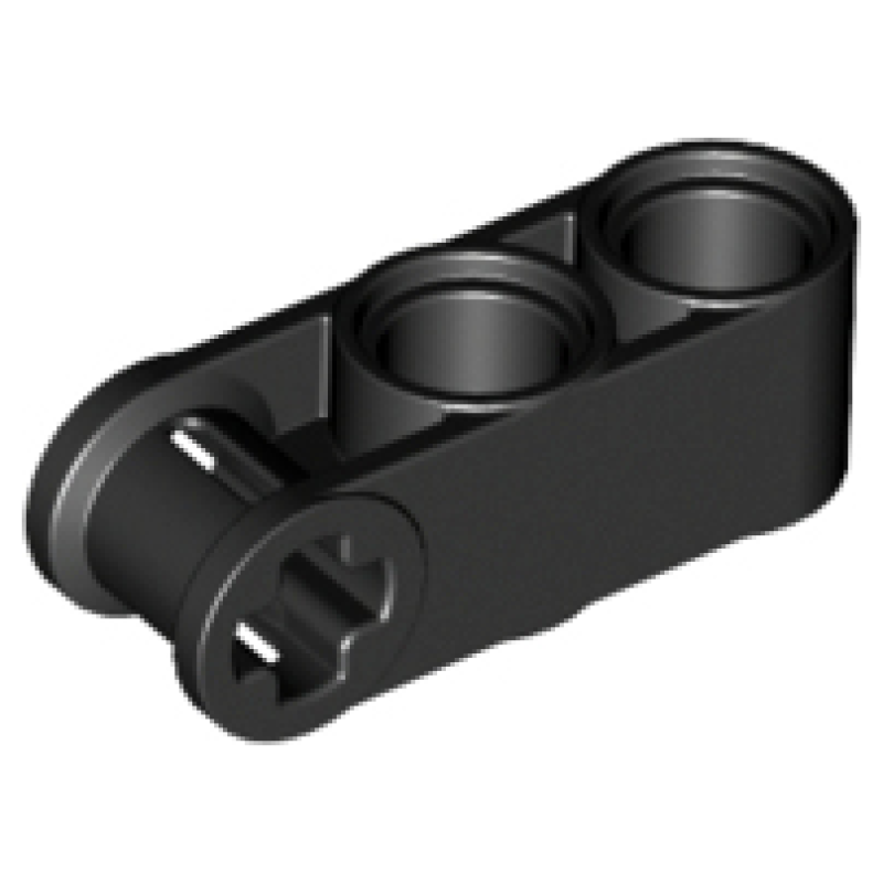 Technic, As en Pin Koppeling Loodrecht 3L met 2 pin gaten Black